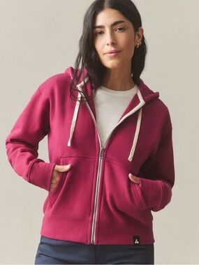 NWOT American Giant Women's Midweight Full Zip Beet Red Hoodie